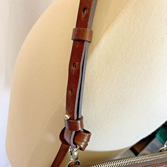 Rare BRIGHTON Ferrara Fina Mini Cross Body BROWN Smooth Leather F958871 - Picture 10 of 16